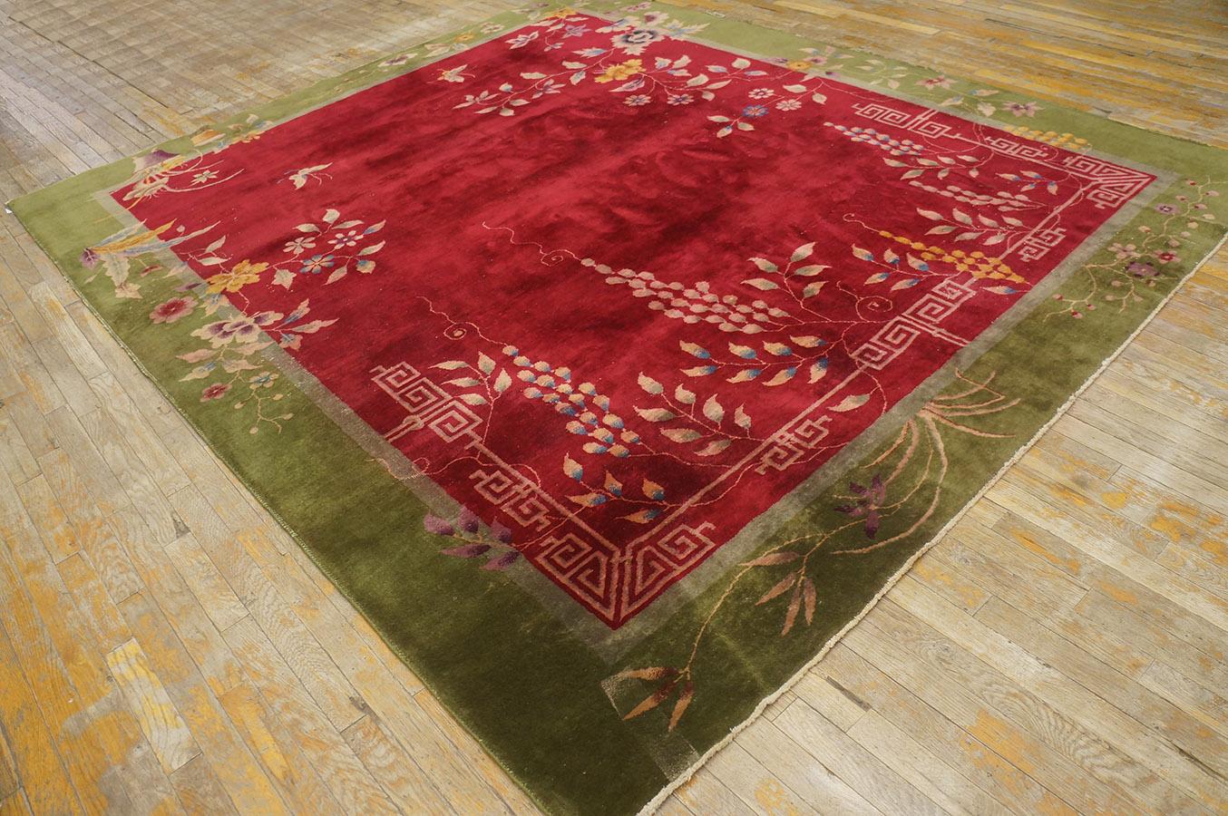Hand-Knotted 1920s Chinese Art Deco Carpet ( 8' x 9'6