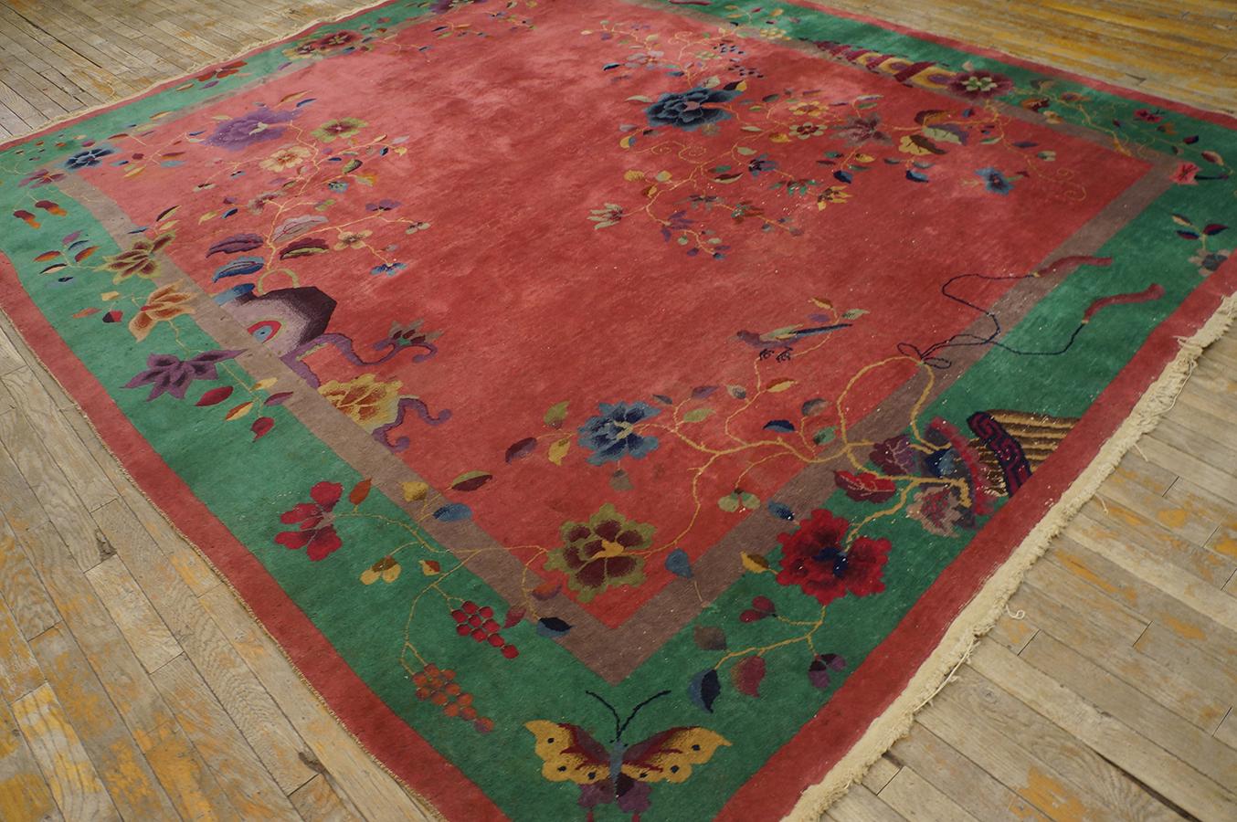 1920er Jahre Chinesischer Art Deco Teppich ( 8' x 9'6'' - 245 x 290 ) (Art déco) im Angebot