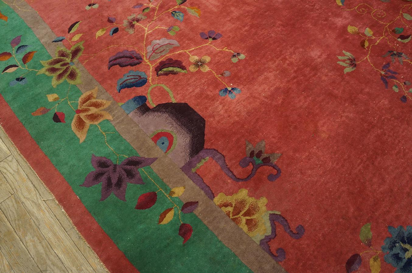 1920er Jahre Chinesischer Art Deco Teppich ( 8' x 9'6'' - 245 x 290 ) (Handgeknüpft) im Angebot
