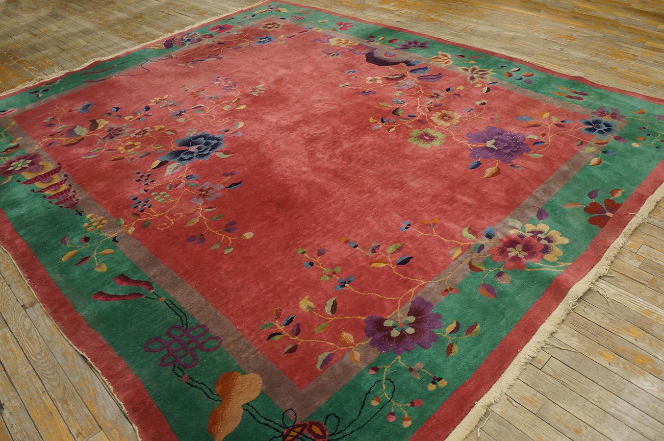 1920er Jahre Chinesischer Art Deco Teppich ( 8' x 9'6'' - 245 x 290 ) im Angebot 1