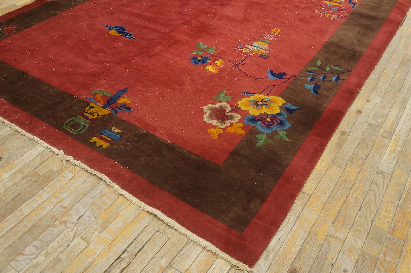Wool 1920s Chinese Art Deco Carpet (  8' x 9'9