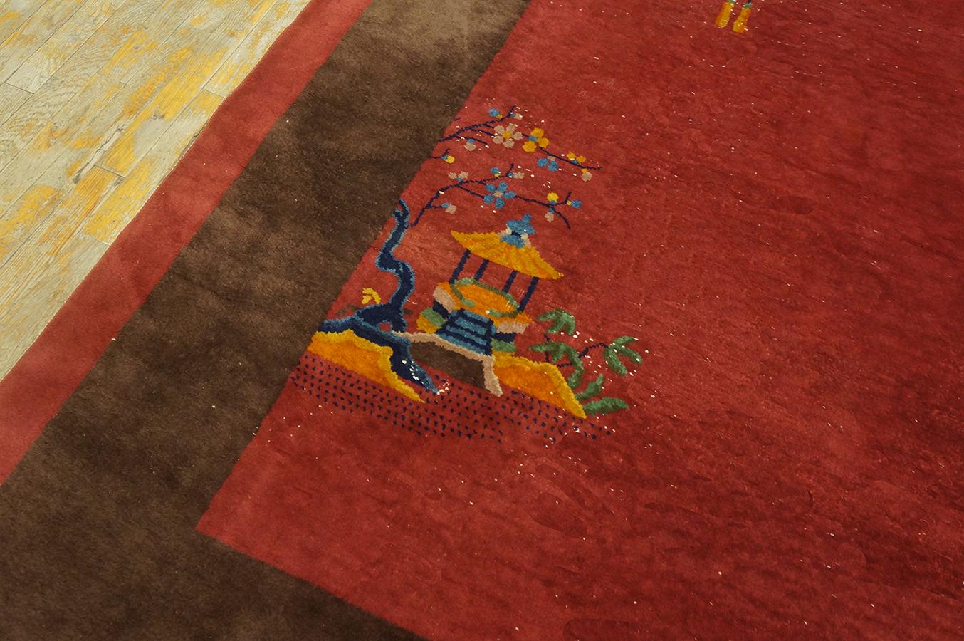Chinesischer Art-Déco-Teppich aus den 1920er Jahren (  8' x 9'9