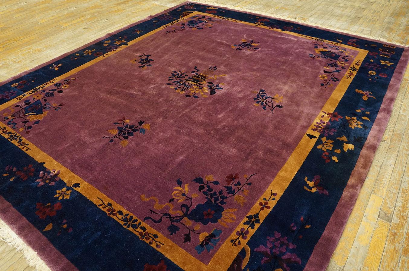 1920s Chinese Art Deco Carpet ( 8' x 9' 8'' - 245 x 295 cm ) For Sale 7