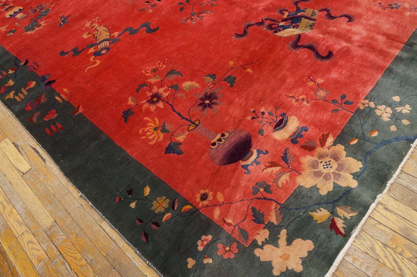 1920s Chinese Art Deco Carpet ( 8' 10'' x 11' 2'' - 270 x 340 cm )  For Sale 2