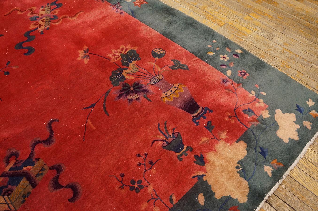 1920s Chinese Art Deco Carpet ( 8' 10'' x 11' 2'' - 270 x 340 cm )  For Sale 3