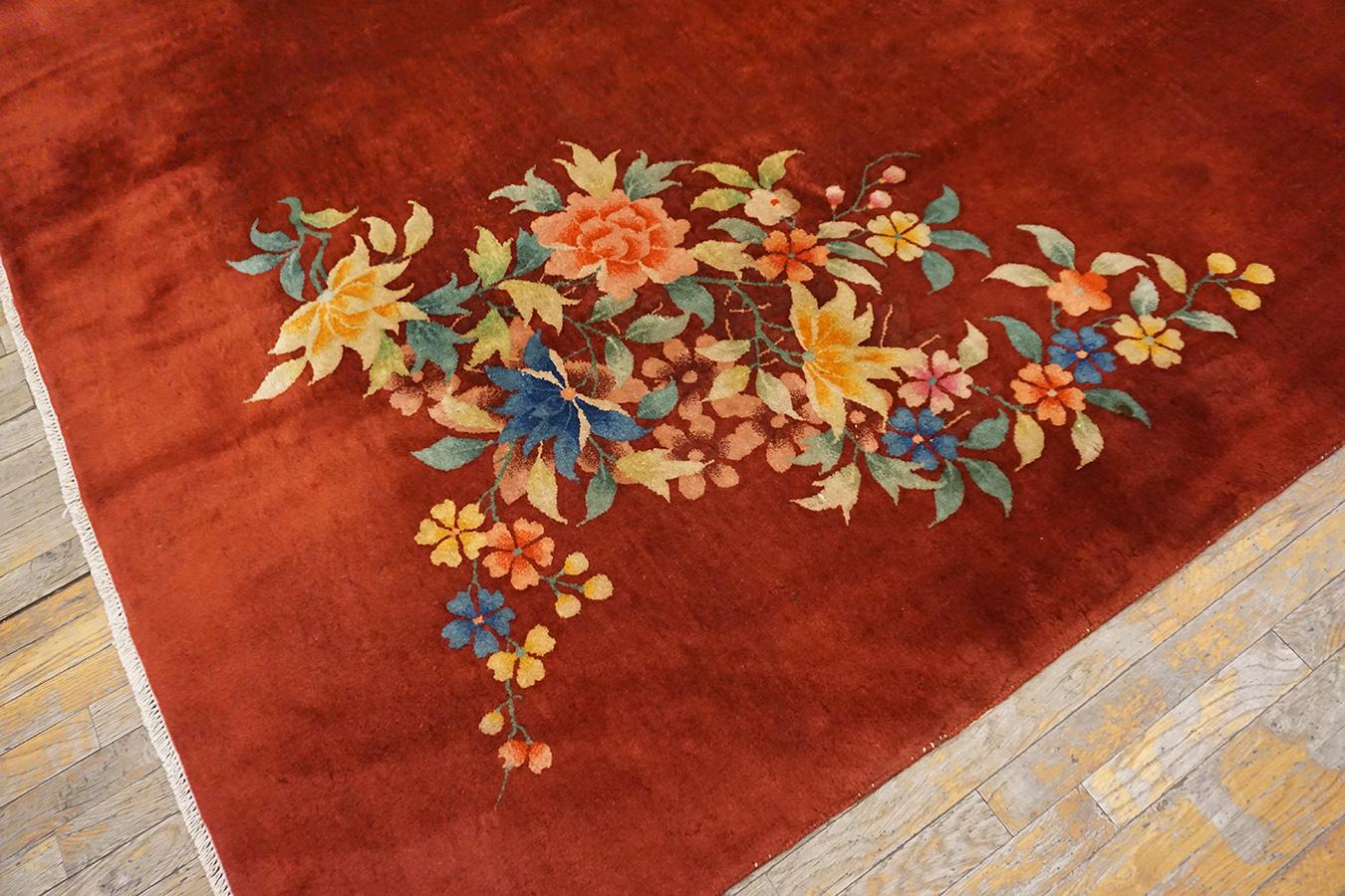 1930er Jahre Chinesischer Art Deco Teppich ( 8'10'' x 11'4'' - 270 x 345 ) im Angebot 5