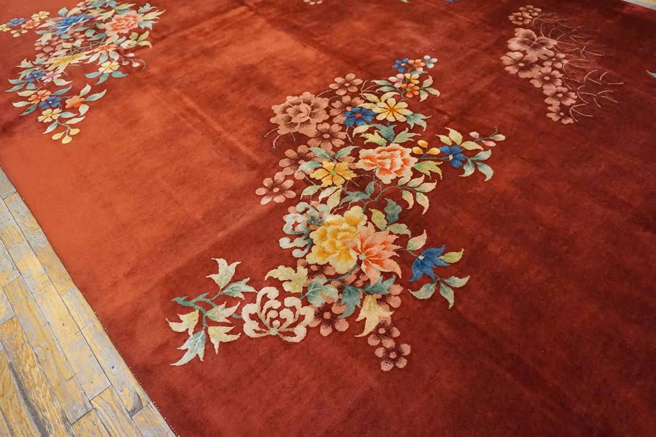 Tapis chinois Art Déco des années 1930 ( 8'10'' x 11'4'' - 270 x 345 ) en vente 2