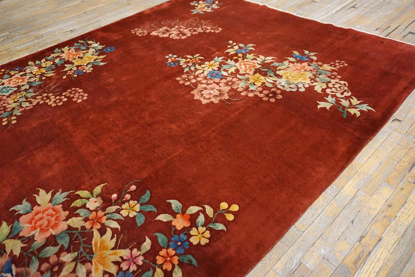 1930s Chinese Art Deco Carpet ( 8'10'' x 11'4'' - 270 x 345 ) For Sale 4