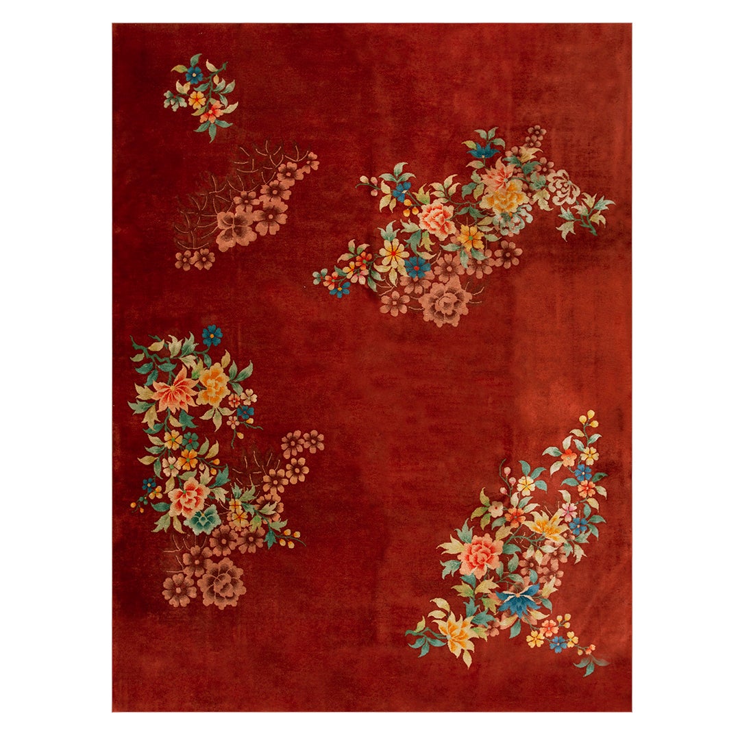 Tapis chinois Art Déco des années 1930 ( 8'10'' x 11'4'' - 270 x 345 ) en vente