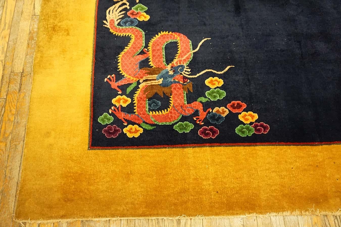 1920s Chinese Art Deco Carpet by Nichols Workshop (8'10'' x 11'6'' - 270 x 350) For Sale 6