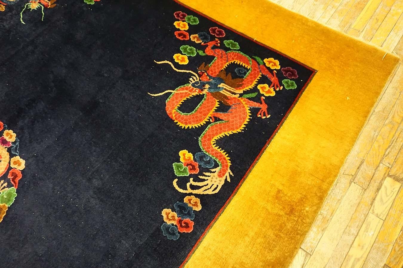 1920s Chinese Art Deco Carpet by Nichols Workshop (8'10'' x 11'6'' - 270 x 350) For Sale 1