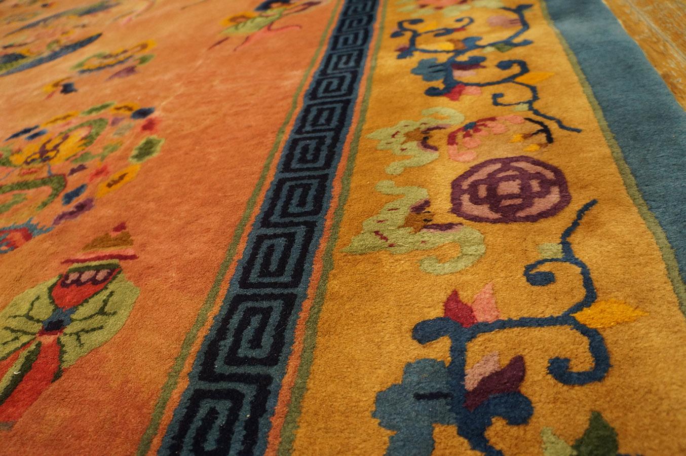 Chinesischer Art-déco-Teppich aus den 1920er Jahren ( 8''10'''' x 11''5''''- 270 x 348 ) im Angebot 5