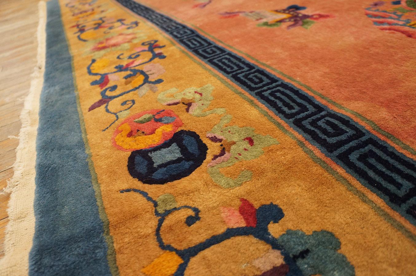 Chinesischer Art-déco-Teppich aus den 1920er Jahren ( 8''10'''' x 11''5''''- 270 x 348 ) im Angebot 6