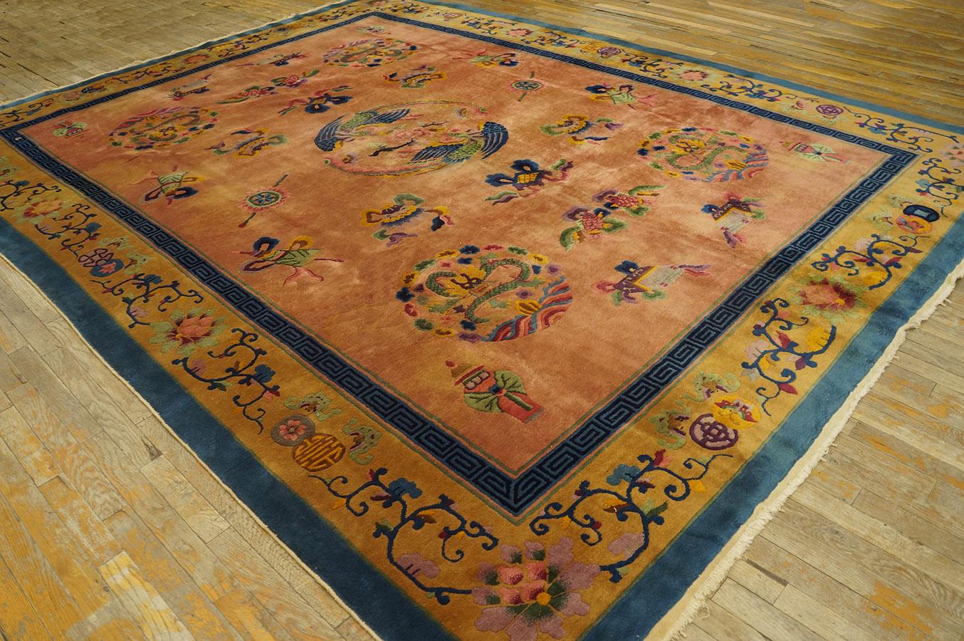 Chinesischer Art-déco-Teppich aus den 1920er Jahren ( 8''10'''' x 11''5''''- 270 x 348 ) (Art déco) im Angebot