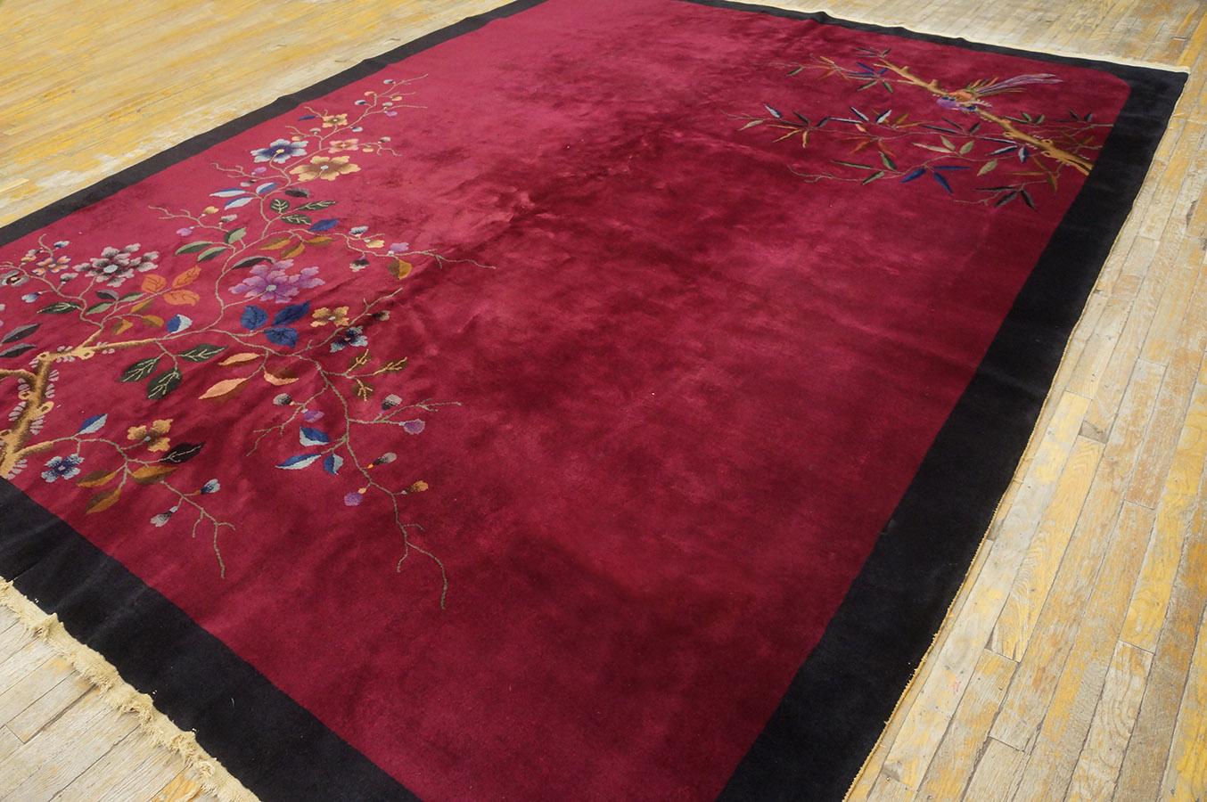Hand-Knotted 1920s Chinese Art Deco Carpet ( 8' 10'' x 11' 6'' - 270 x 350 cm ) For Sale