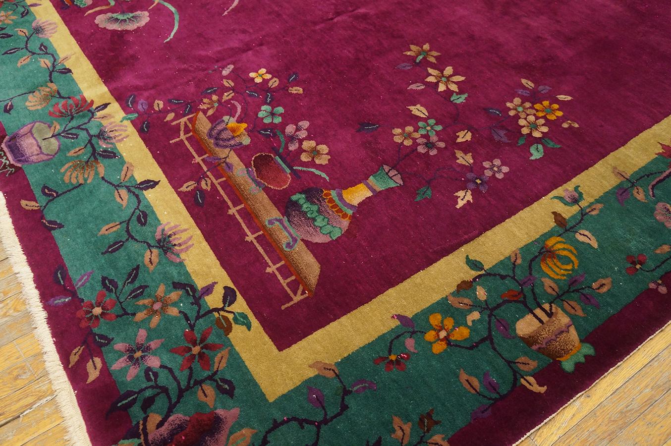 Early 20th Century 1920s Chinese Art Deco Carpet ( 8' 10
