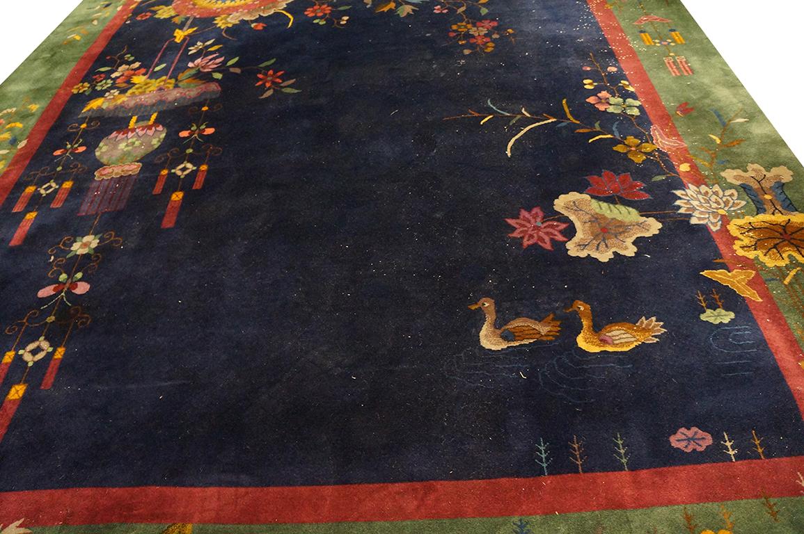 Wool 1920s Chinese Art Deco Carpet (  8' 10