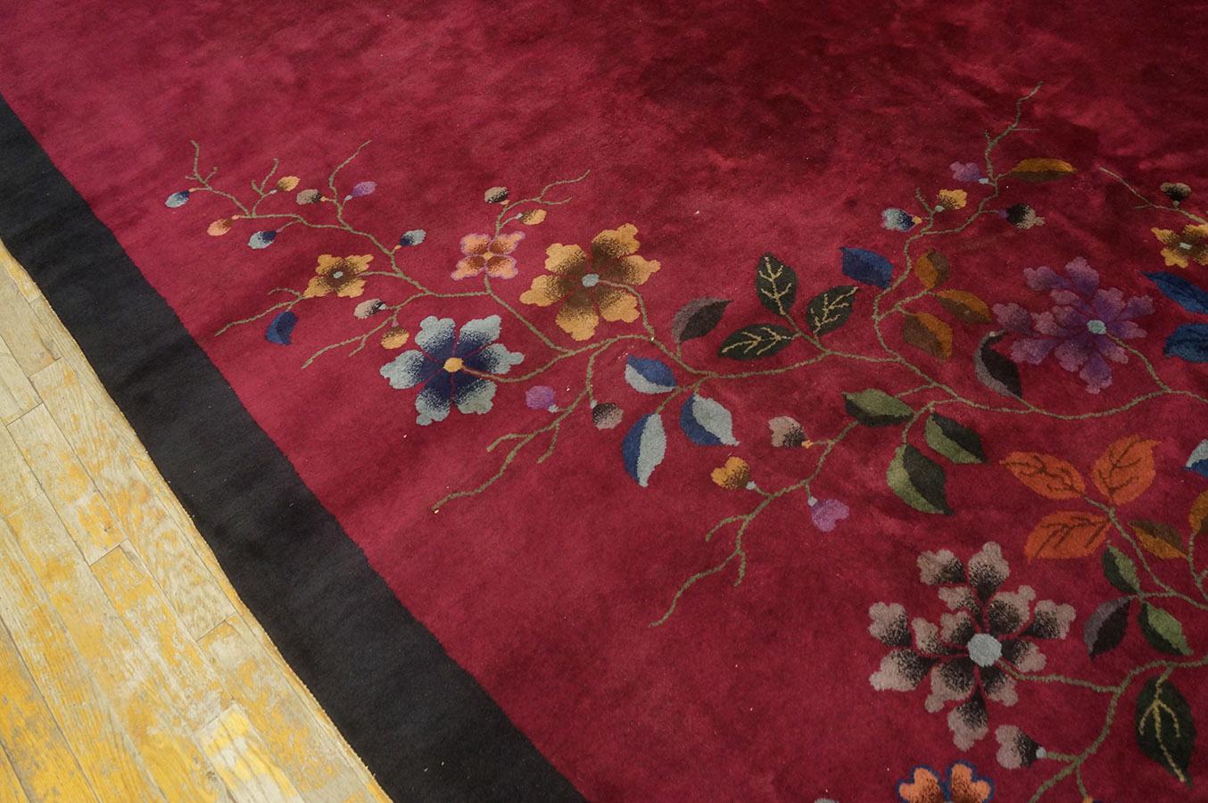 Début du 20ème siècle Tapis Art déco chinois des années 1920 (32,7 x 350 cm) en vente