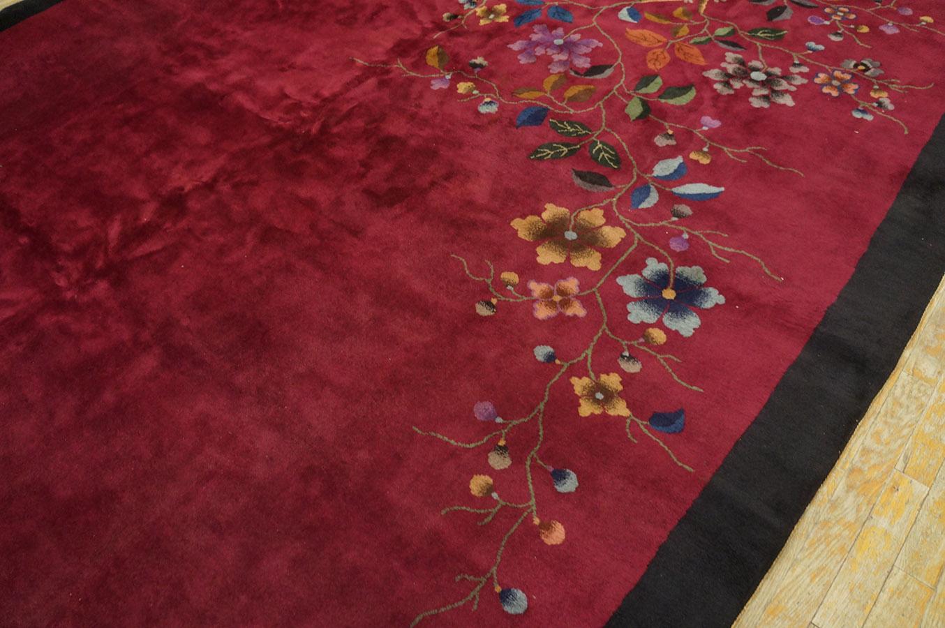 1920s Chinese Art Deco Carpet ( 8' 10'' x 11' 6'' - 270 x 350 cm ) For Sale 4