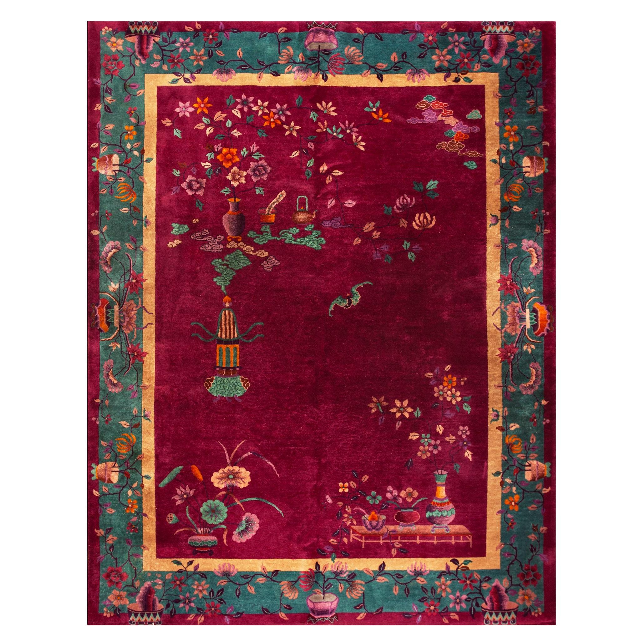 1920s Chinese Art Deco Carpet ( 8' 10" x 11' 6" - 270 x 350 cm )