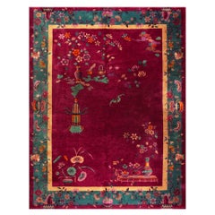 Antique 1920s Chinese Art Deco Carpet ( 8' 10" x 11' 6" - 270 x 350 cm )