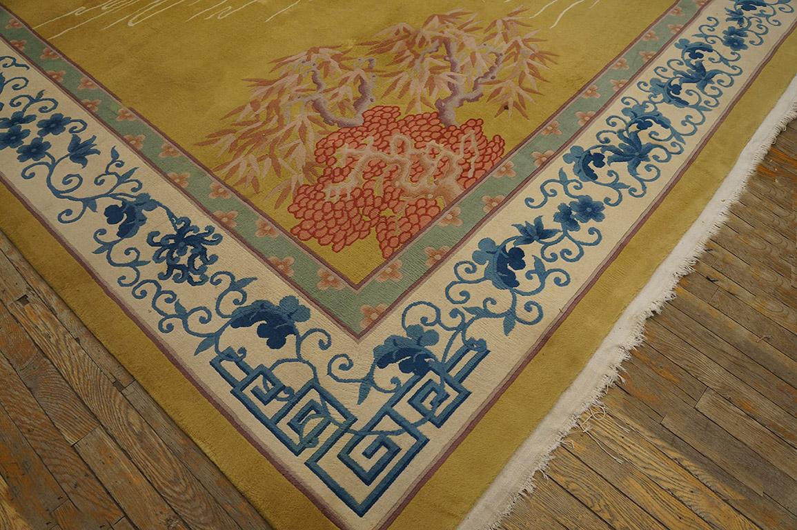 Antique Chinese Art Deco Rug 8' 10'' x 11' 10''. For Sale 2