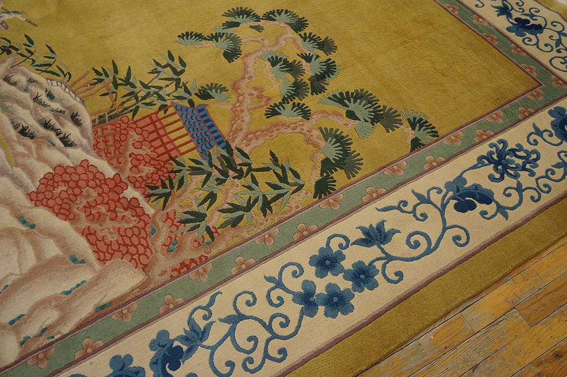 Antique Chinese Art Deco Rug 8' 10'' x 11' 10''. For Sale 3