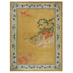 Antiker chinesischer Art-Déco-Teppich, 2,13 m x 2,13 m.