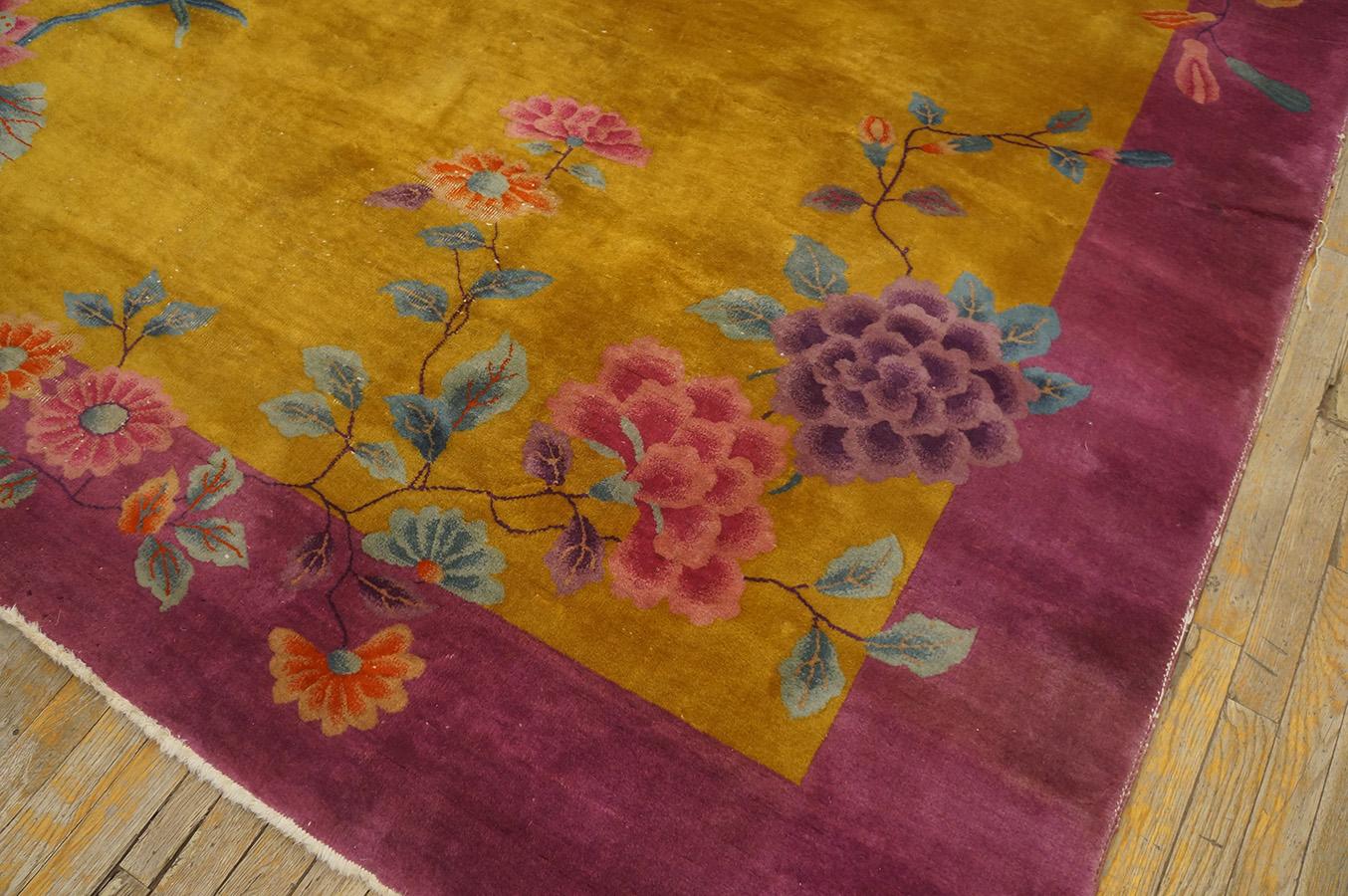 1920s Chinese Art Deco Carpet  ( 8' 10'' x 11' 4'' -270 x 345 cm ) For Sale 5