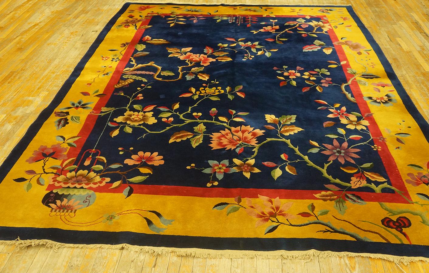 Hand-Knotted 1920s Chinese Art Deco Carpet by Nichols Workshop ( 8'10