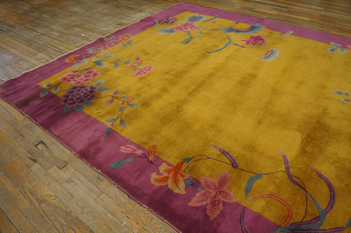 1920s Chinese Art Deco Carpet  ( 8' 10'' x 11' 4'' -270 x 345 cm ) For Sale 1