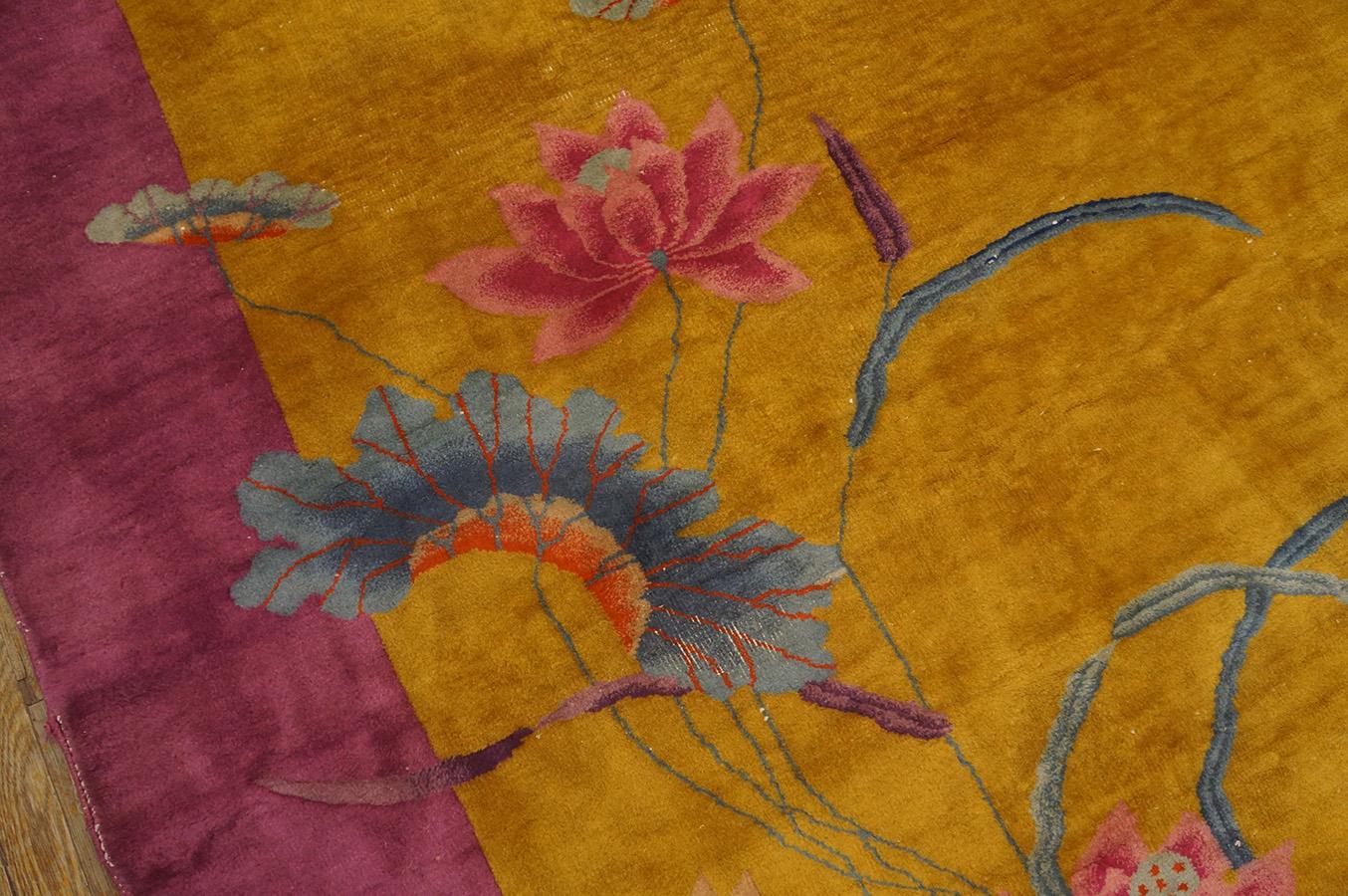 1920s Chinese Art Deco Carpet  ( 8' 10'' x 11' 4'' -270 x 345 cm ) For Sale 2