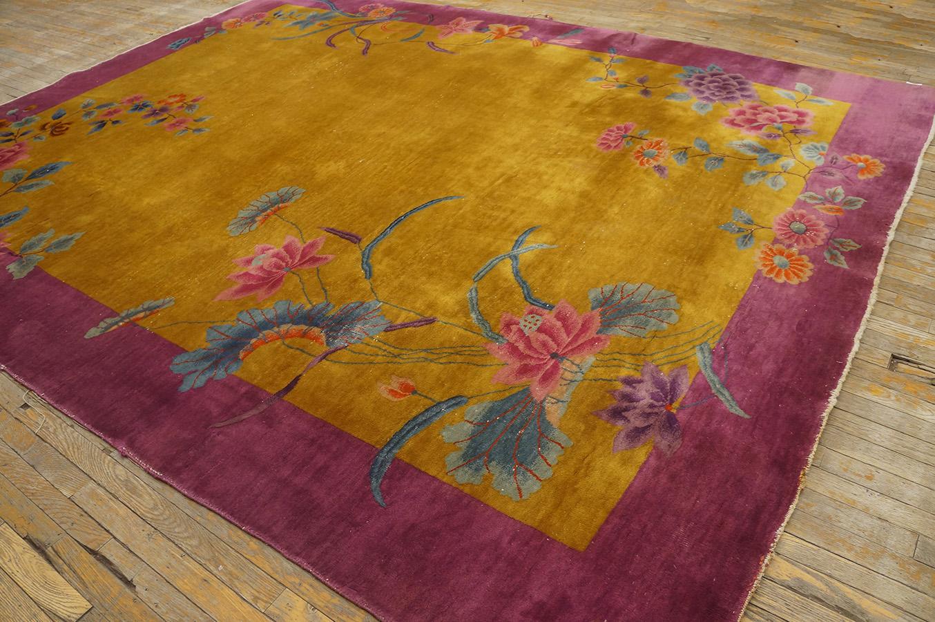 1920s Chinese Art Deco Carpet  ( 8' 10'' x 11' 4'' -270 x 345 cm ) For Sale 3
