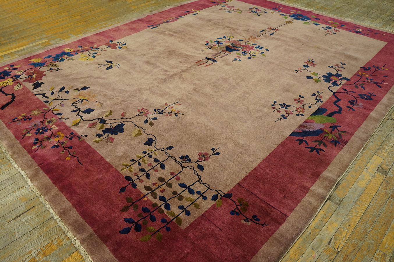 Hand-Knotted 1920s Chinese Art Deco Carpet ( 8' 11'' x 11' 7