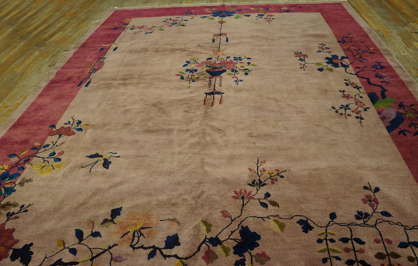 Early 20th Century 1920s Chinese Art Deco Carpet ( 8' 11'' x 11' 7