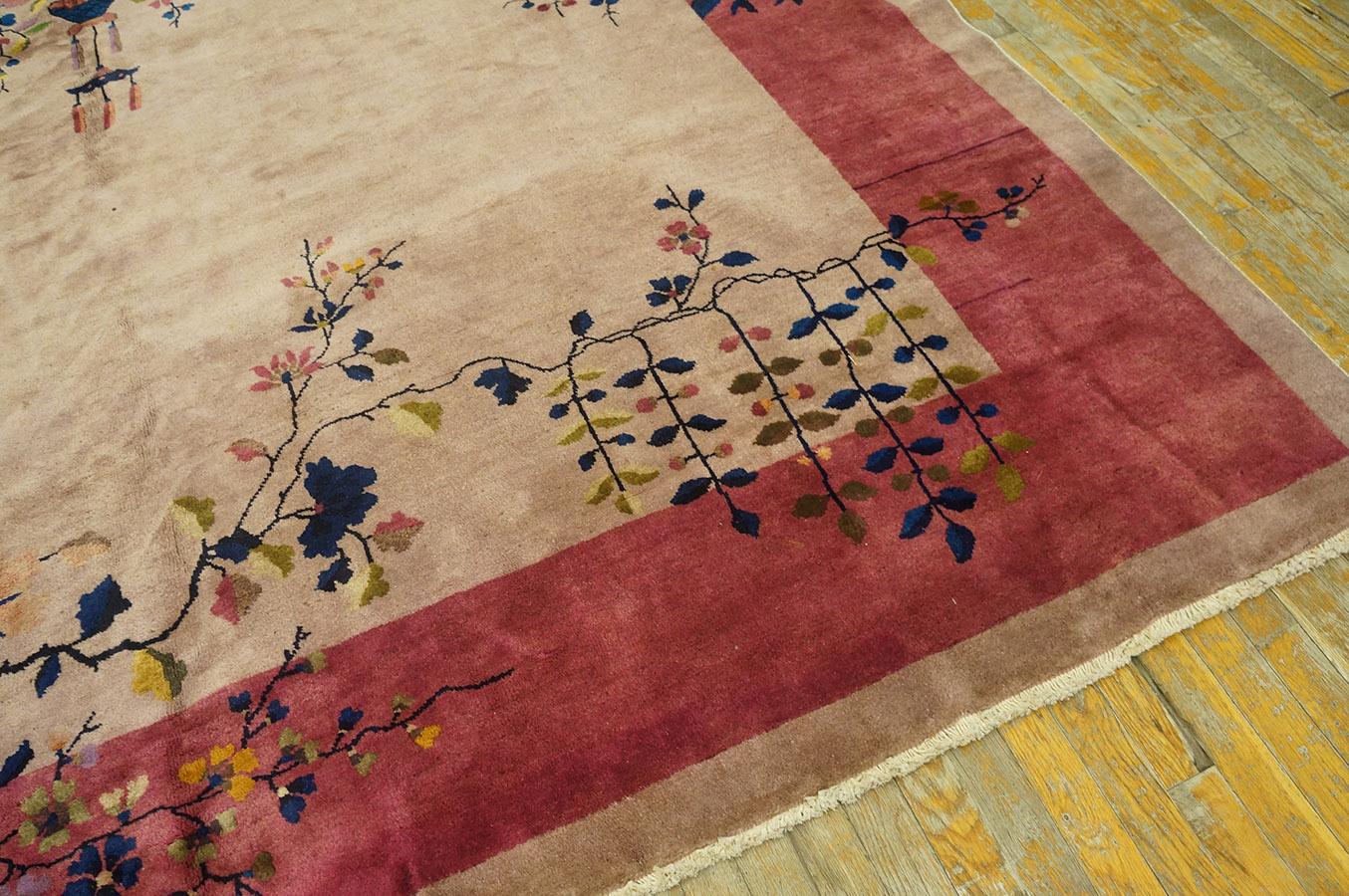 Wool 1920s Chinese Art Deco Carpet ( 8' 11'' x 11' 7