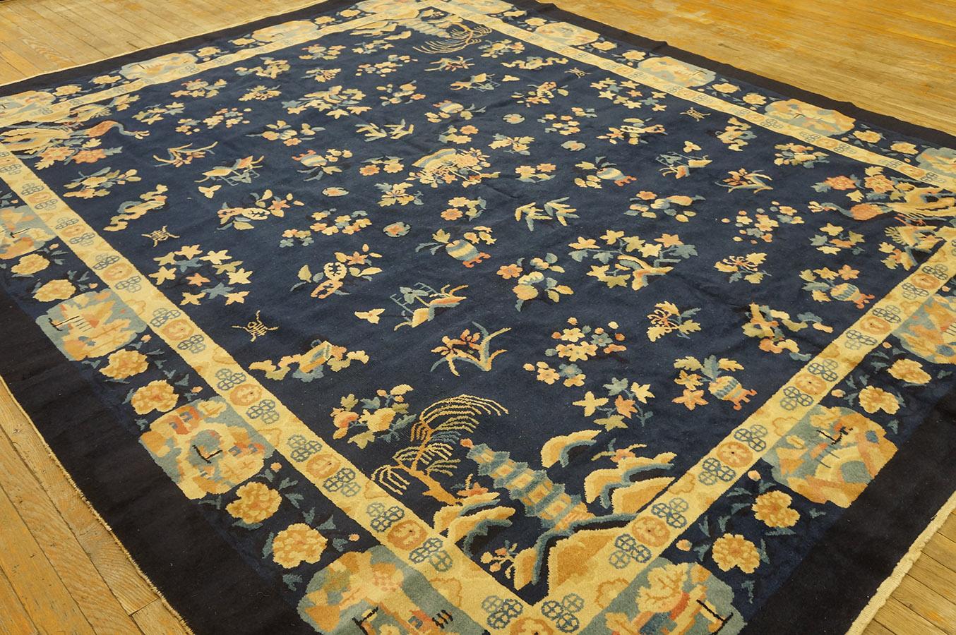 Antique Chinese Art Deco Rug 8' 2''x 9' 10'' For Sale 6