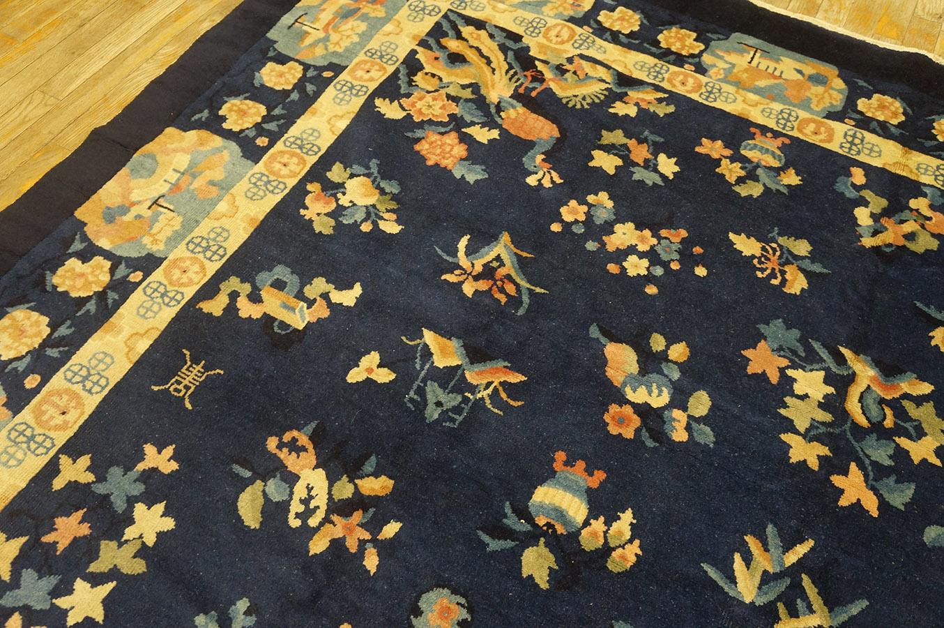 Antique Chinese Art Deco Rug 8' 2''x 9' 10'' For Sale 9