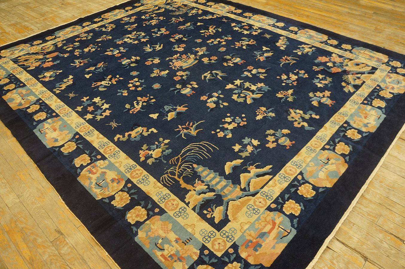 Antique Chinese Art Deco rug, size: 8' 2''x 9' 10''.