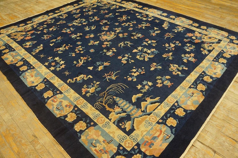 Antique Chinese Art Deco Rug 8' 2''x 9' 10'' For Sale at 1stDibs