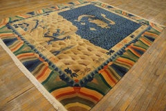 1920s Blue Dragon Chinese Art Deco Carpet Nichols-Workshop 8'6"x10'6'' Wool Rug
