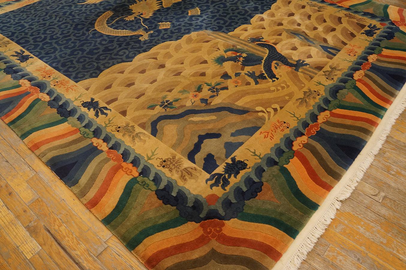 Early 20th Century 1920s Chinese Art Deco Carpet By Nichols Workshop (8' 6