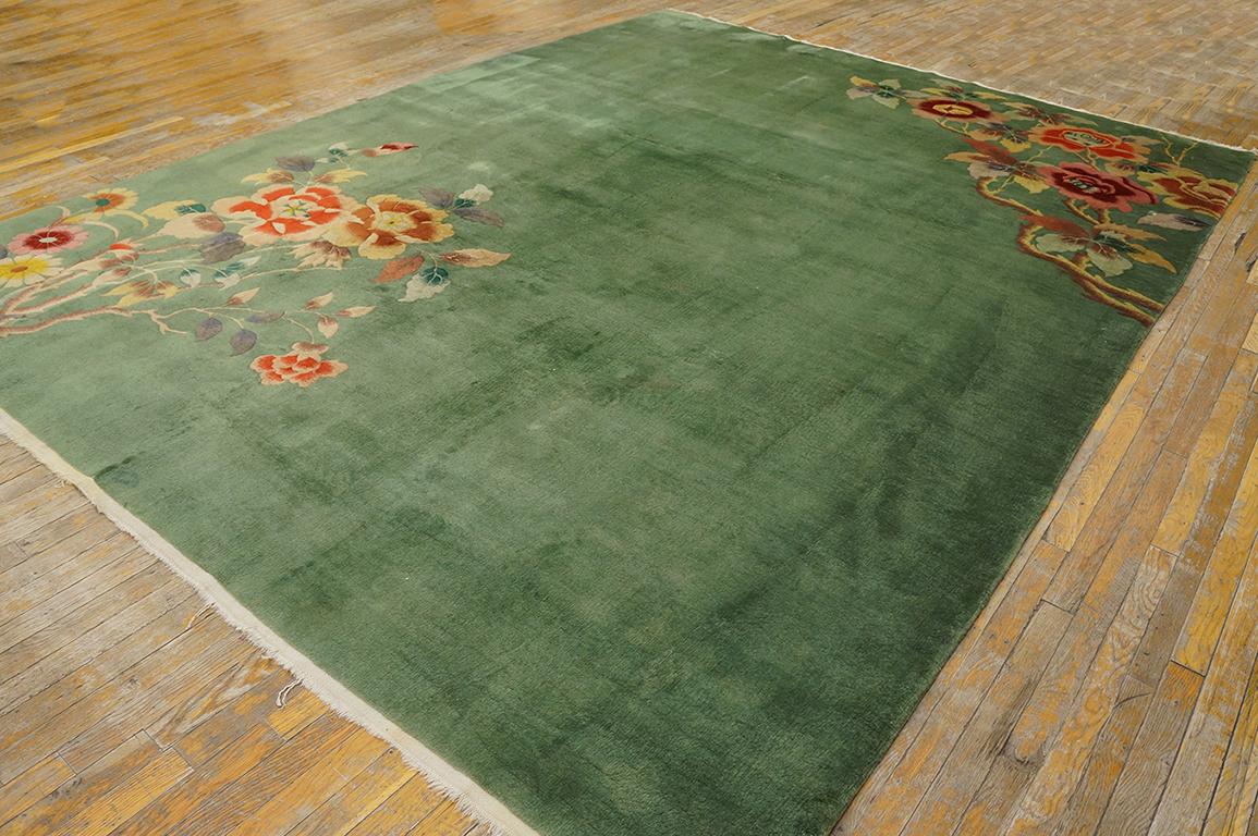 Hand-Knotted 1930s Chinese Art Deco Carpet ( 8' 7