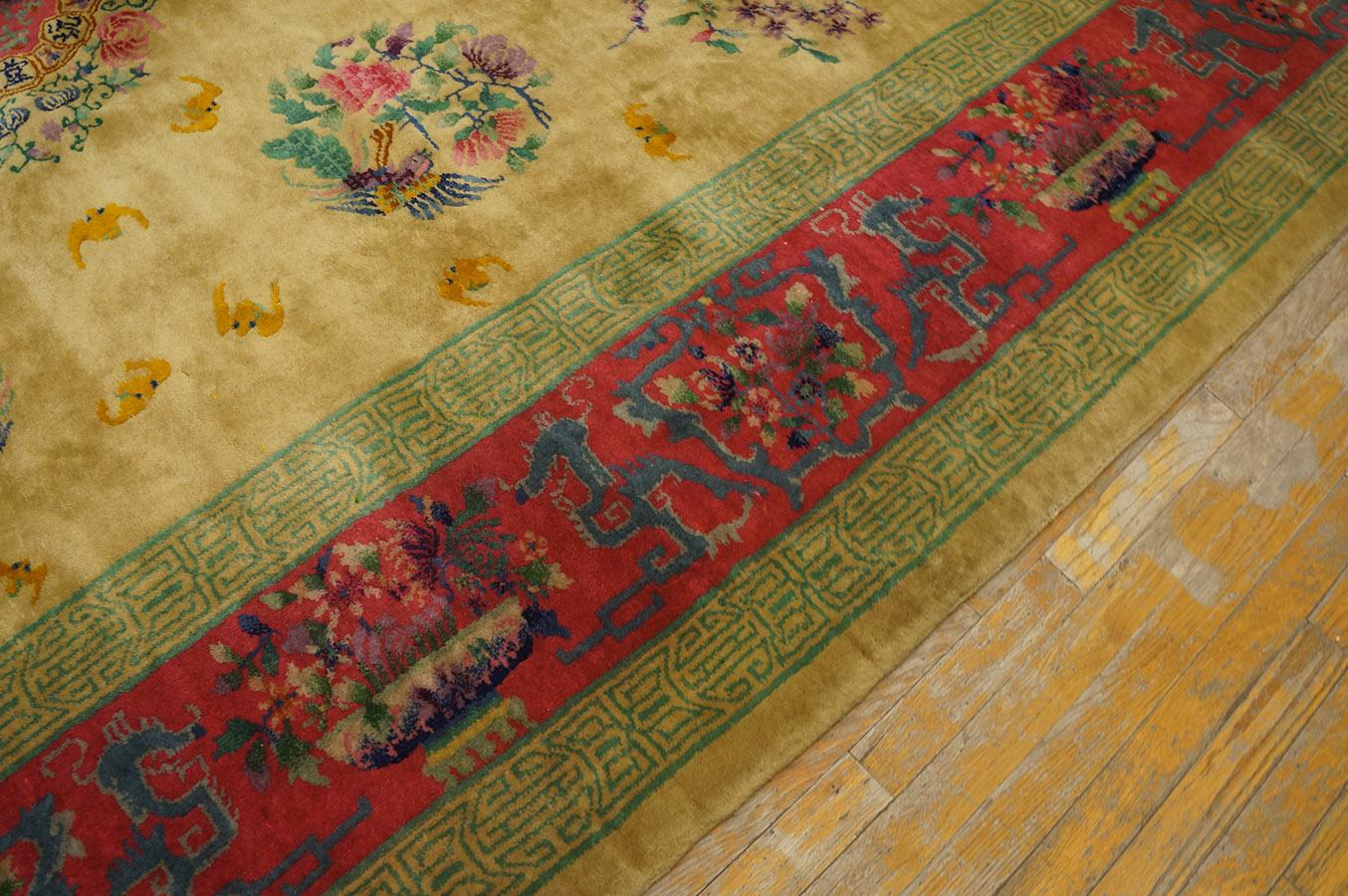 Antique Chinese, Art Deco Rug : 8' 8'' x 11' 4'' For Sale 4