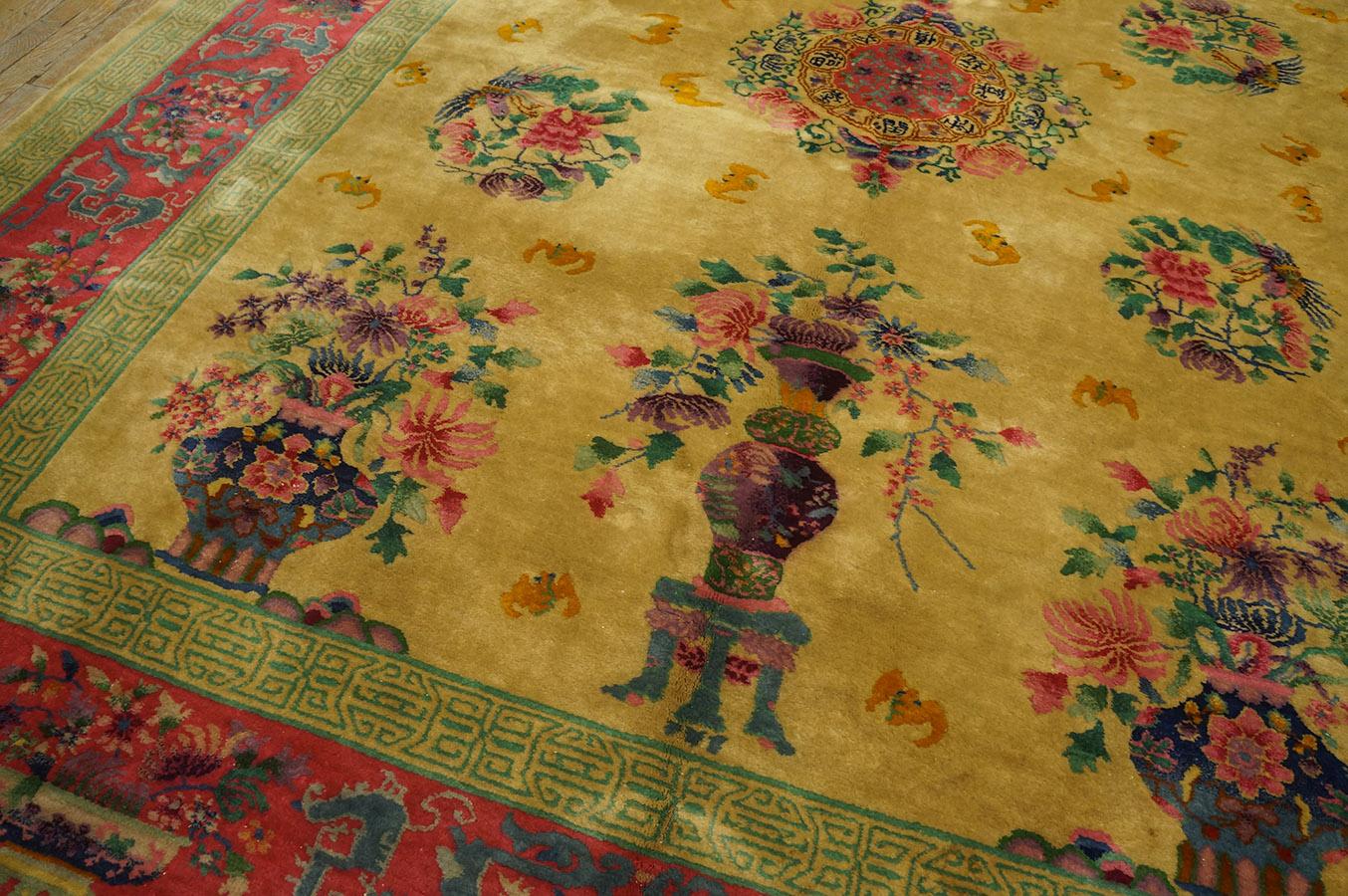 Antique Chinese, Art Deco Rug : 8' 8'' x 11' 4'' For Sale 6