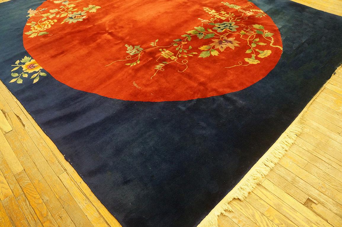 Wool 1920s Chinese Art Deco Carpet ( 8'8