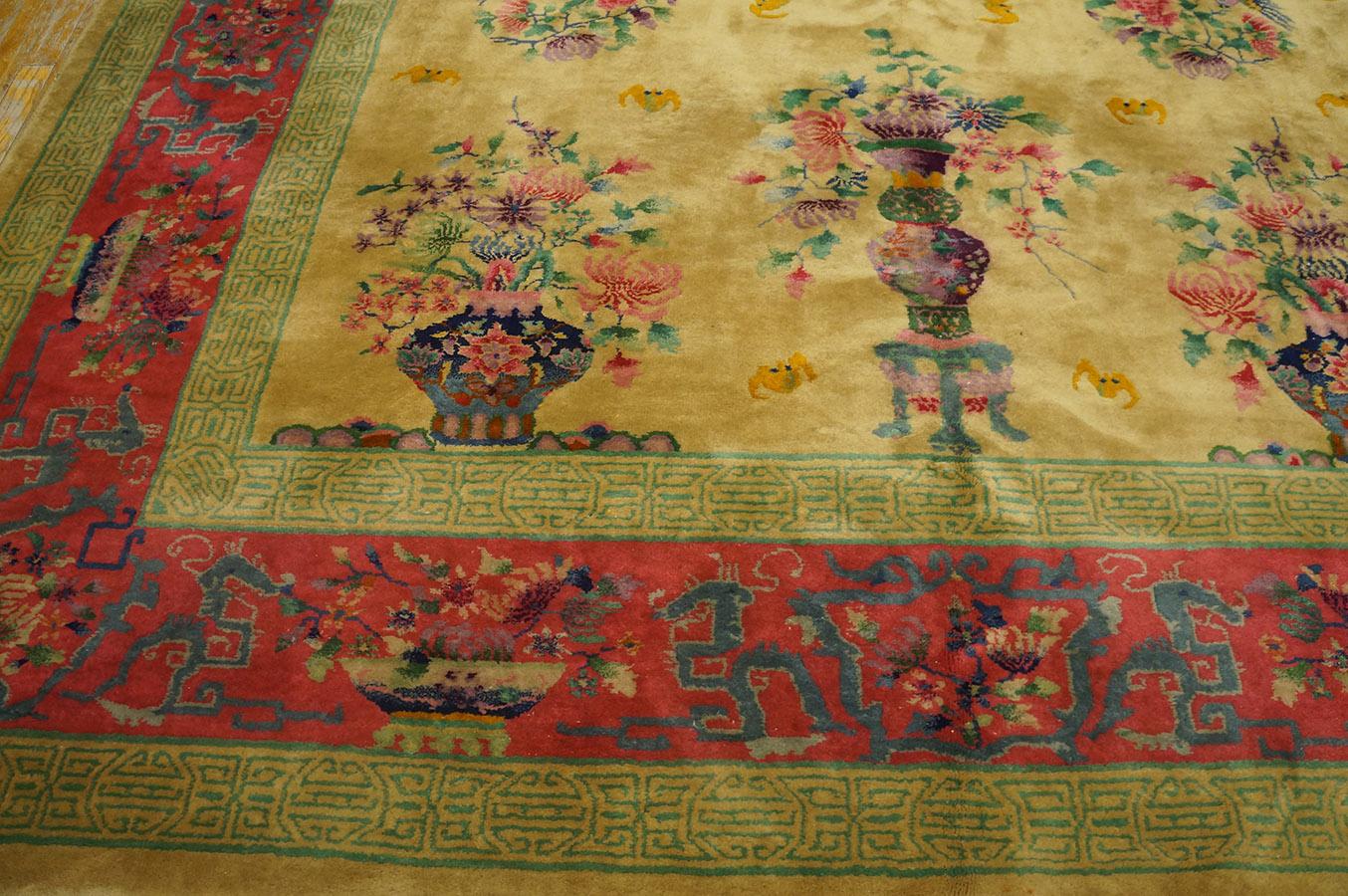 Antique Chinese, Art Deco Rug : 8' 8'' x 11' 4'' For Sale 1