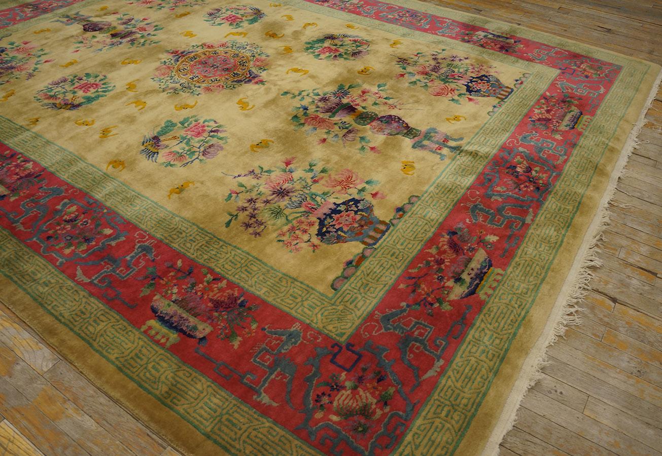 Antique Chinese, Art Deco Rug : 8' 8'' x 11' 4'' For Sale 2