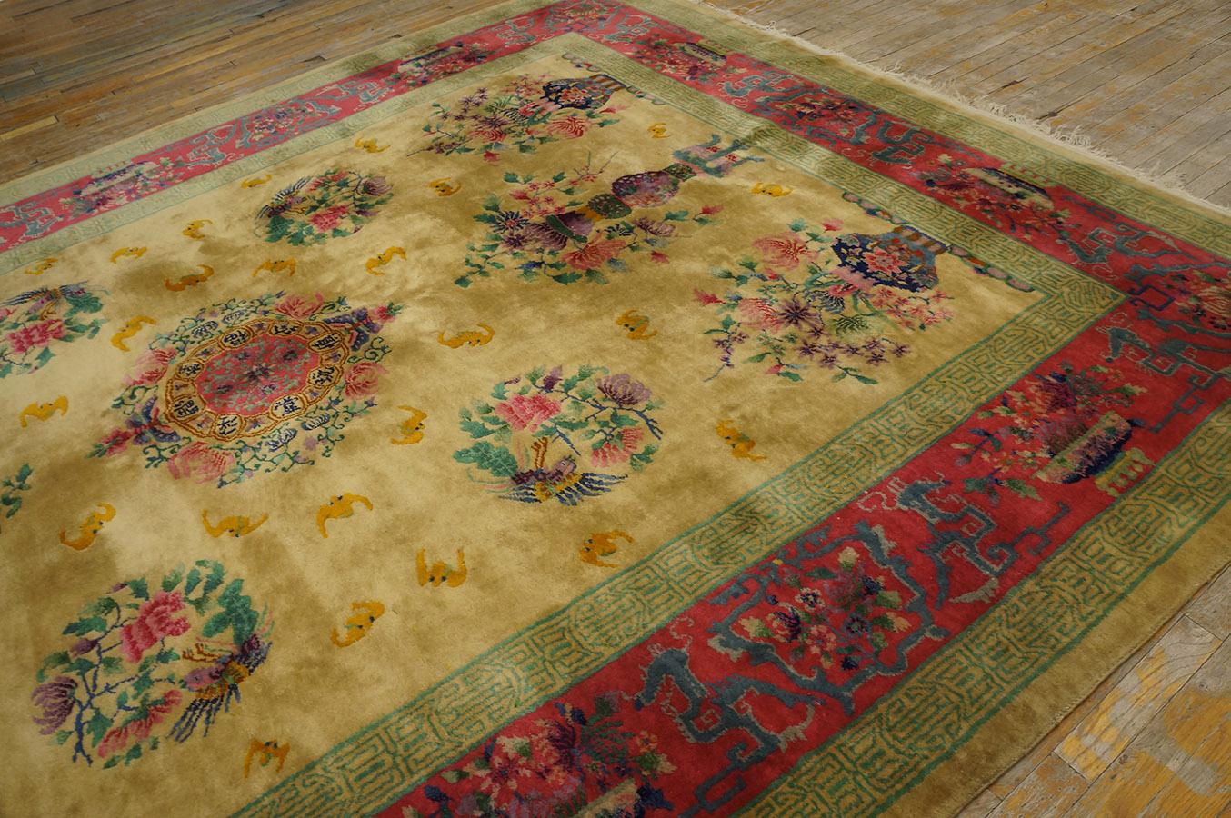 Antique Chinese, Art Deco Rug : 8' 8'' x 11' 4'' For Sale 3