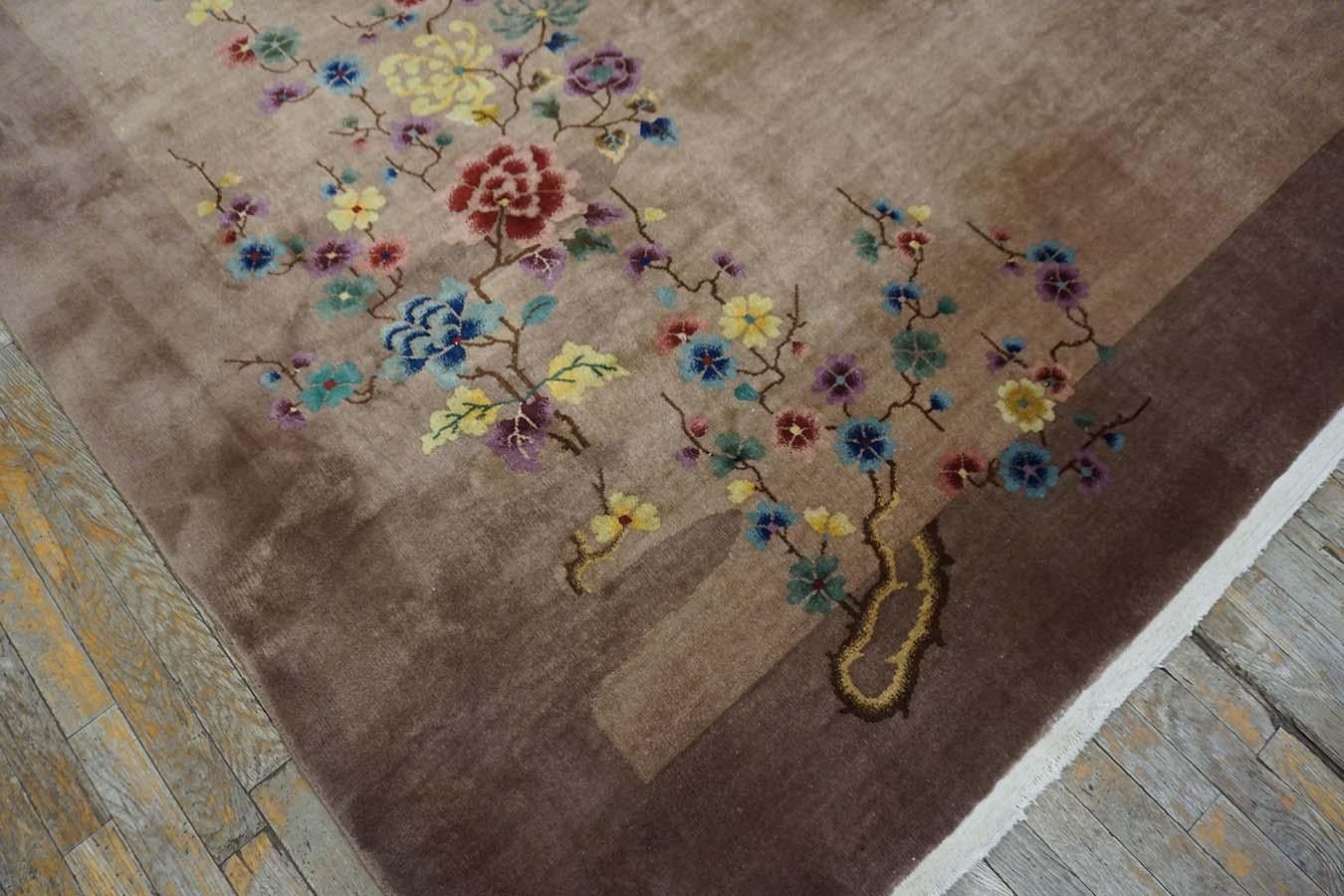 Chinesischer Art-Déco-Teppich aus den 1920er Jahren  ( 8'9